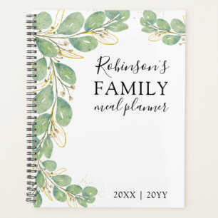 Eucalyptus Greenery Elegant White Family Meal Planner