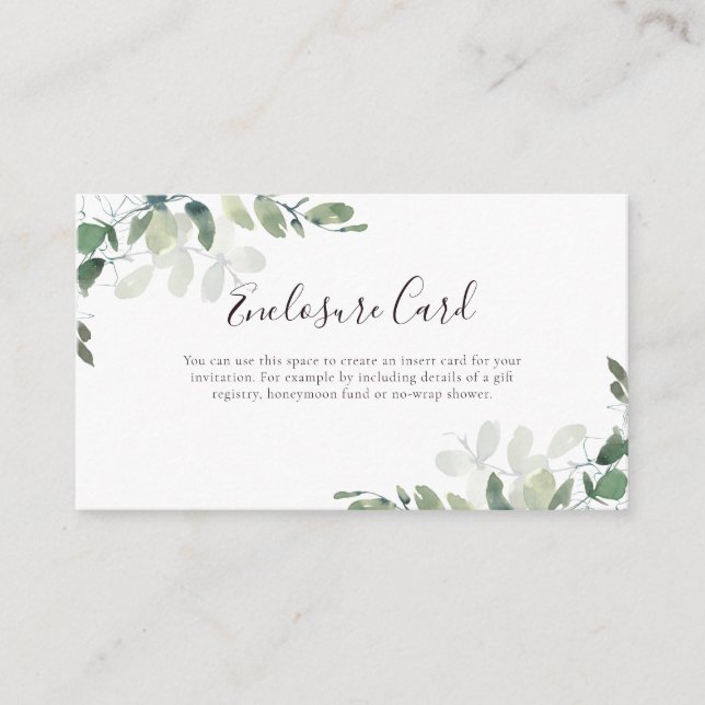 Eucalyptus Greenery  Enclosure Card (Front)