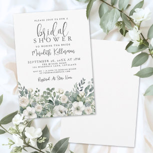 Eucalyptus Greenery Floral Bridal Shower Invitation