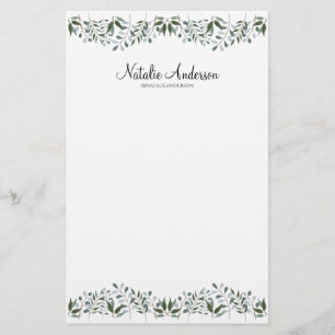 Eucalyptus Greenery Floral Personalise Stationery