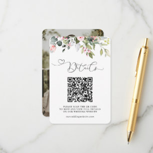 Eucalyptus Greenery Floral QR Code & Photo Wedding Enclosure Card
