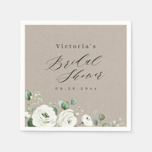 Eucalyptus Greenery floral rustic bridal shower Napkin