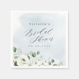 Eucalyptus Greenery floral rustic bridal shower Napkin