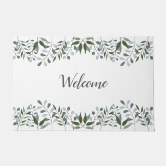 Eucalyptus Greenery Floral Welcome Doormat