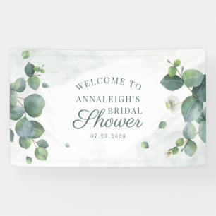 Eucalyptus Greenery Foliage Elegant Bridal Shower Banner
