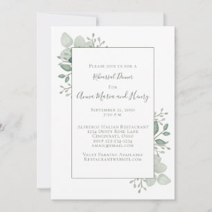 Eucalyptus Greenery Foliage Rehearsal Dinner Invitation