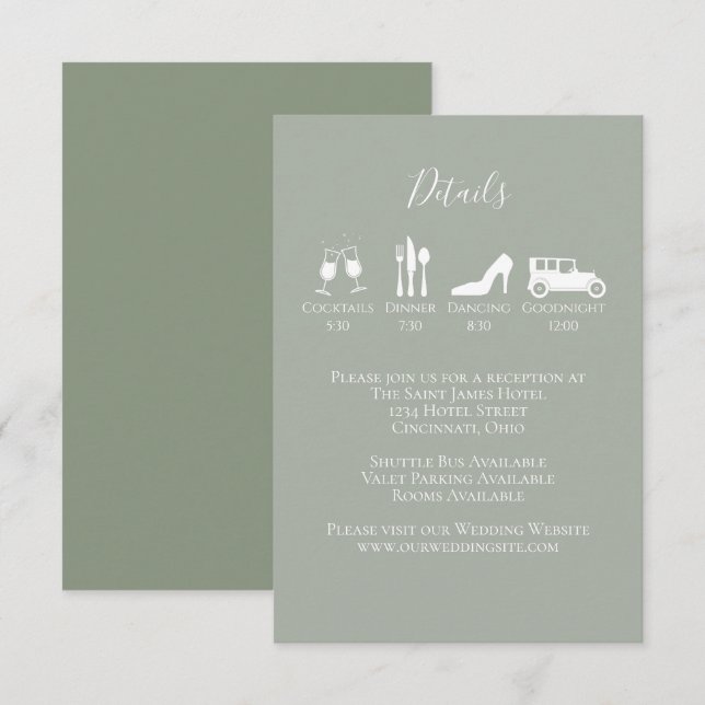 Eucalyptus Greenery Foliage Simple Details  Enclosure Card (Front/Back)