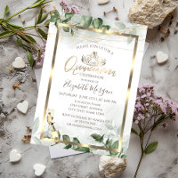 Eucalyptus Greenery Frame Wine Quinceanera 