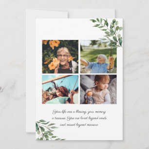 Eucalyptus Greenery Funeral Memorial Program Invitation