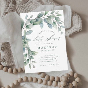 Eucalyptus Greenery Gender Neutral Baby Shower Invitation