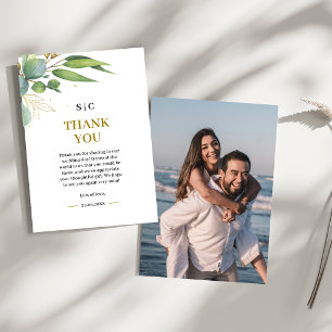 Eucalyptus Greenery Geometric Floral Wedding Thank You Card