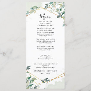 Eucalyptus Greenery Geometric Wedding Shower Menu