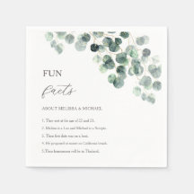 Eucalyptus Greenery Gold Fun Facts Wedding