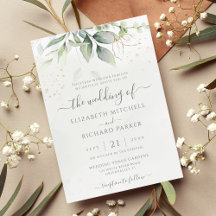 Eucalyptus Greenery Gold Leaves Botanical Wedding