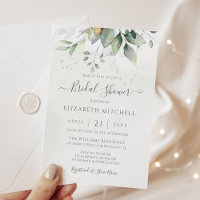 Eucalyptus Greenery Gold Leaves Bridal Shower