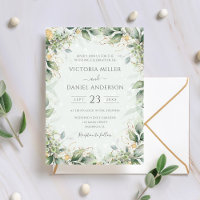 Eucalyptus Greenery Gold Leaves Elegant Wedding