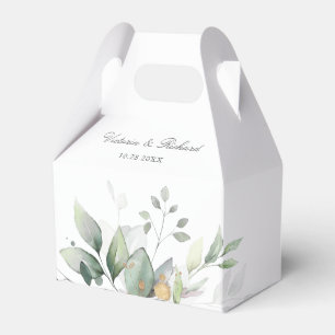Eucalyptus Greenery Gold Leaves Thank You  Favour Box