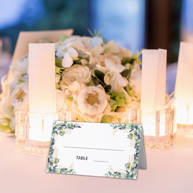 Eucalyptus greenery gold names wedding place card (Creator Uploaded)