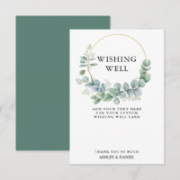 Eucalyptus Greenery Gold Wedding Wishing Well Card