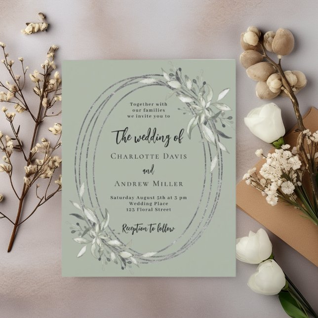 Eucalyptus greenery green wedding invitation (Creator Uploaded)
