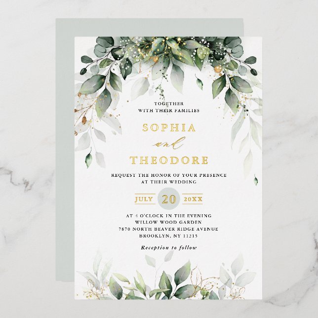 Eucalyptus Greenery Gum Botanical Rustic Wedding (Front/Back)