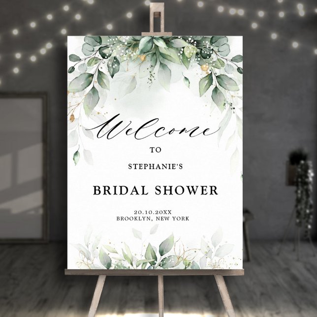 Eucalyptus Greenery Gum Bridal Shower Welcome Poster (Creator Uploaded)