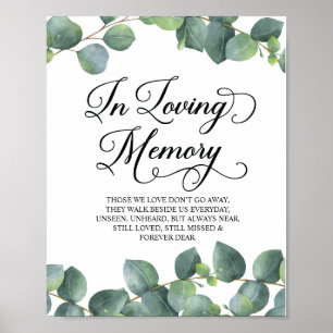 Eucalyptus Greenery In Loving Memory Memorial Sign