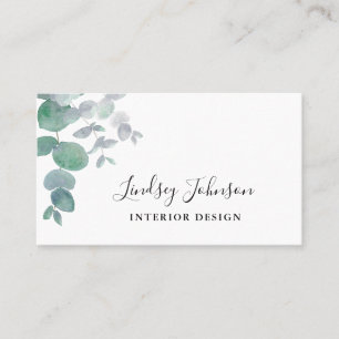 Eucalyptus Greenery Interior Design Business Card