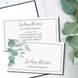 Eucalyptus Greenery Interior Design Business Card