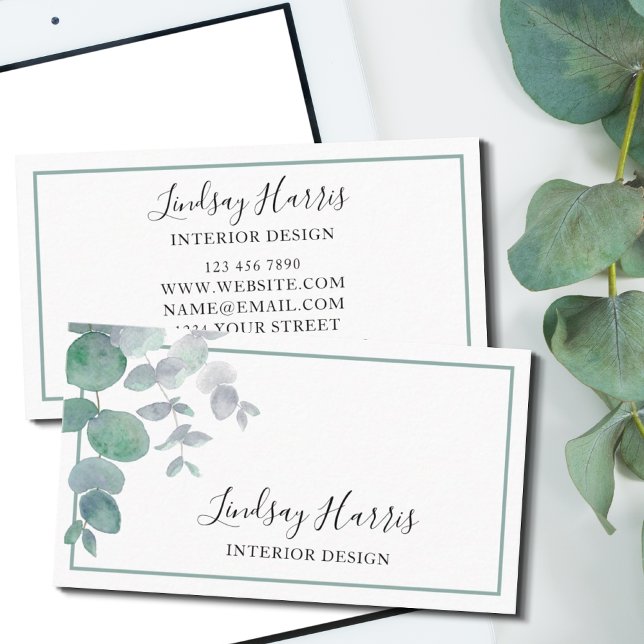 Eucalyptus Greenery Interior Design Business Card (Creator Uploaded)