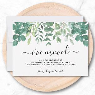 Eucalyptus Greenery I've Moved Announcement Card