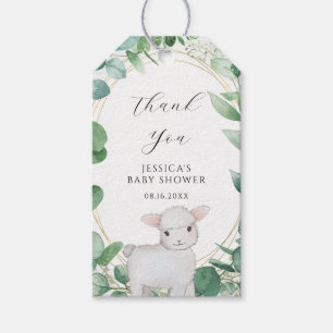Eucalyptus Greenery Lamb Baby Shower Thank You Gift Tags