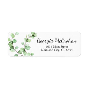 Eucalyptus Greenery Leaves Return Address Label