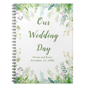 Eucalyptus Greenery Leaves Wedding Planner Notebook