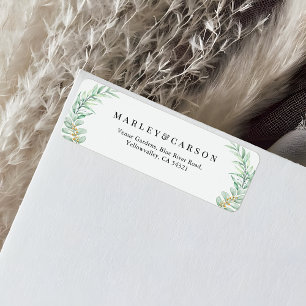 Eucalyptus Greenery leaves Wedding Return Address