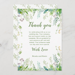 Eucalyptus Greenery Leaves Wedding Thank You Card