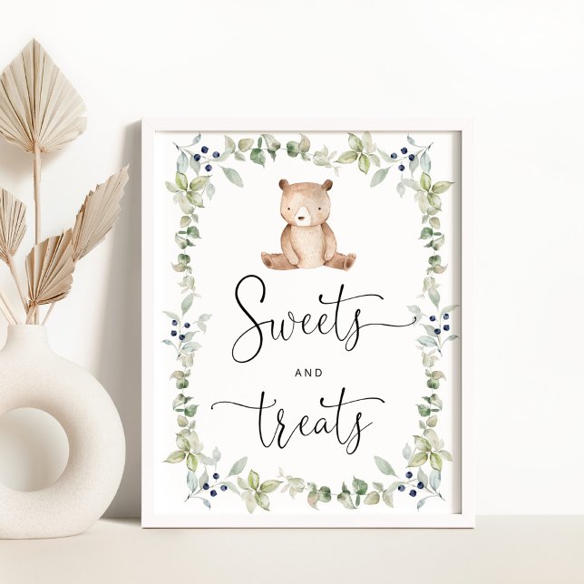 Eucalyptus Greenery little bear sweets and treats Poster (Creator Uploaded)
