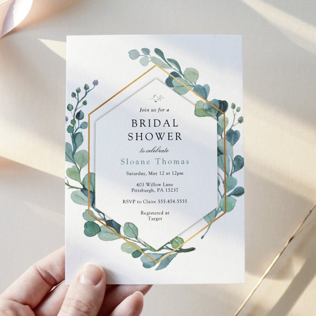 Eucalyptus Greenery Love in Bloom Bridal Shower Invitation (Creator Uploaded)
