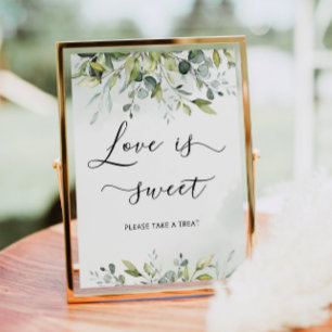 Eucalyptus greenery Love is sweet Poster