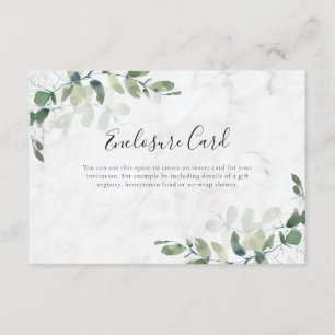 Eucalyptus Greenery Marble 3.5"x5" Enclosure Card
