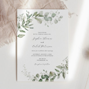 Eucalyptus Greenery Minimalist Wedding  Invitation