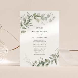 Eucalyptus Greenery Minimalist Wedding  Invitation