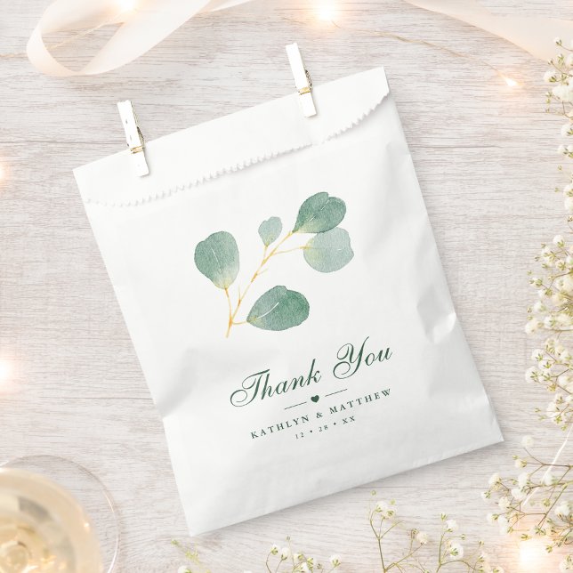 Eucalyptus Greenery Modern Elegant Summer Wedding Favour Bags (Creator Uploaded)