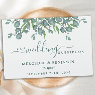 Eucalyptus Greenery Modern Foliage Wedding Guest Book