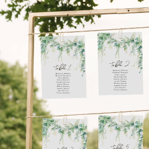 Eucalyptus Greenery Modern Seating Chart Card