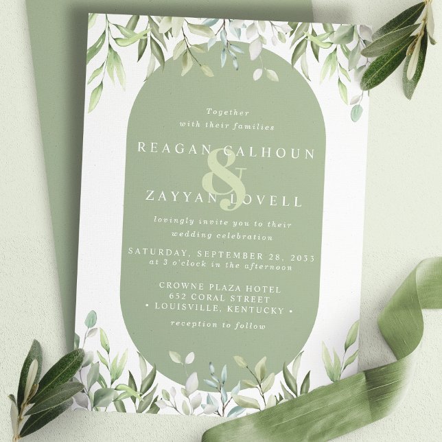 Eucalyptus Greenery Modern Watercolor Wedding  Invitation (Creator Uploaded)