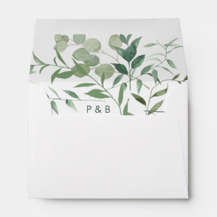 Eucalyptus Greenery Modern Wedding Envelope
