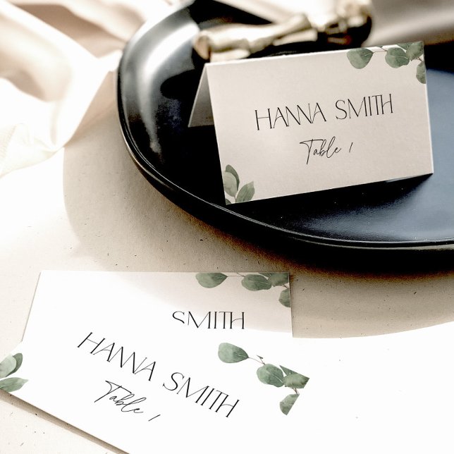 Eucalyptus Greenery Name Seating Sage Green Place Card (Creator Uploaded)