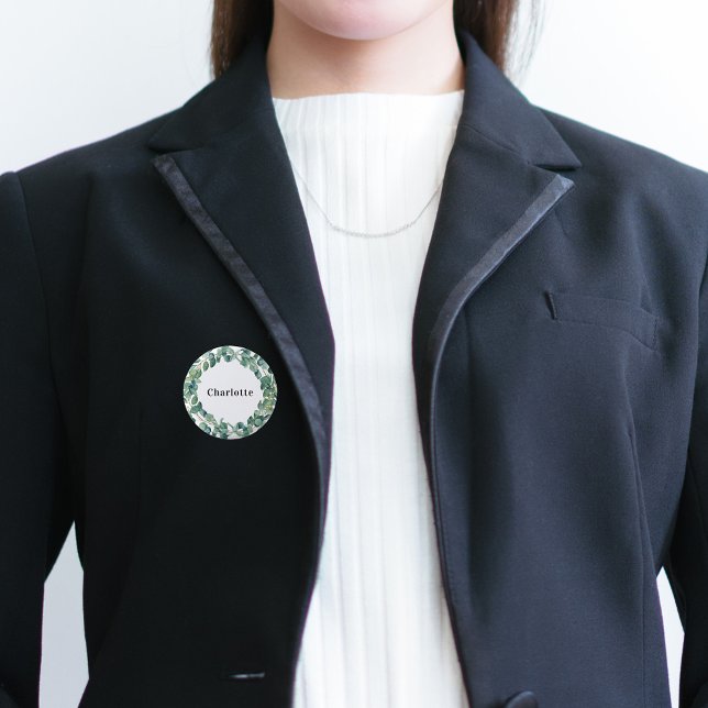 Eucalyptus greenery name tag button (Creator Uploaded)