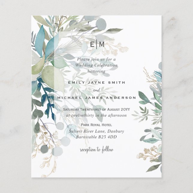Eucalyptus Greenery Nature Leaves Wedding (Front)